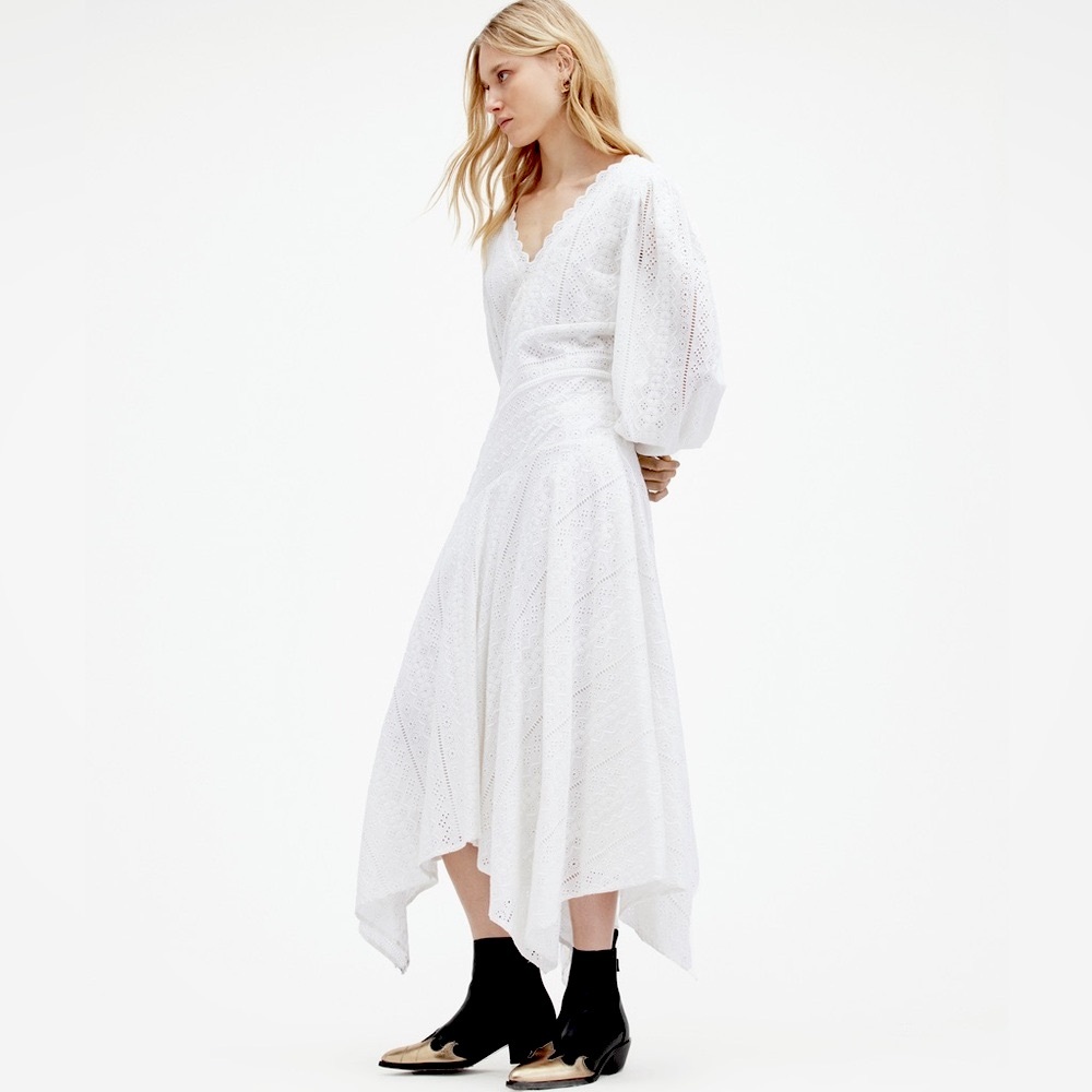 AllSaints White Eyelet Maxi Dress